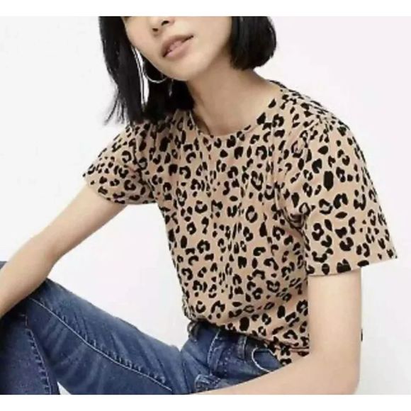 J. Crew Puff Sleeve Top In Leopard S - Picture 1 of 8